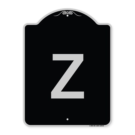 Signmission Sign with Letter Z Heavy-Gauge Aluminum Architectural Sign, 24" x 18", BS-1824-22914 A-DES-BS-1824-22914
